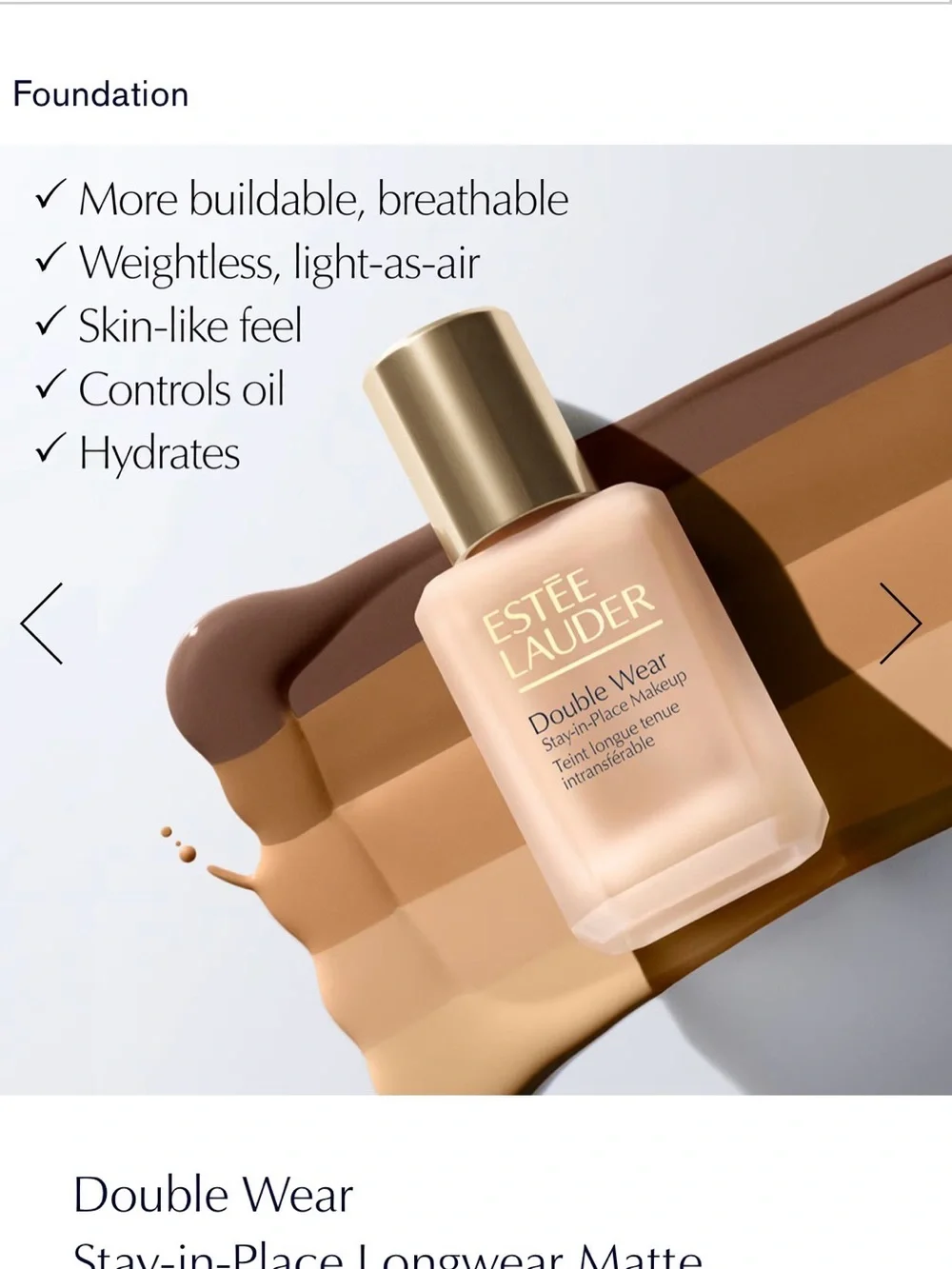 Estee Lauder Double Wear Foundation — 1W2.5 Golden Sand